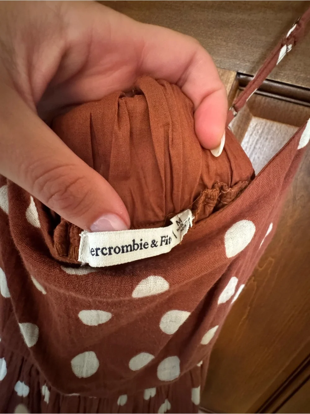 Abercrombie & Fitch Rust Polka Dot Slip Dress